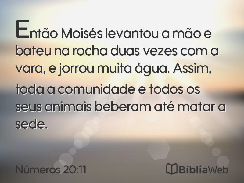 Números 20:11 em imagem para compartilhar