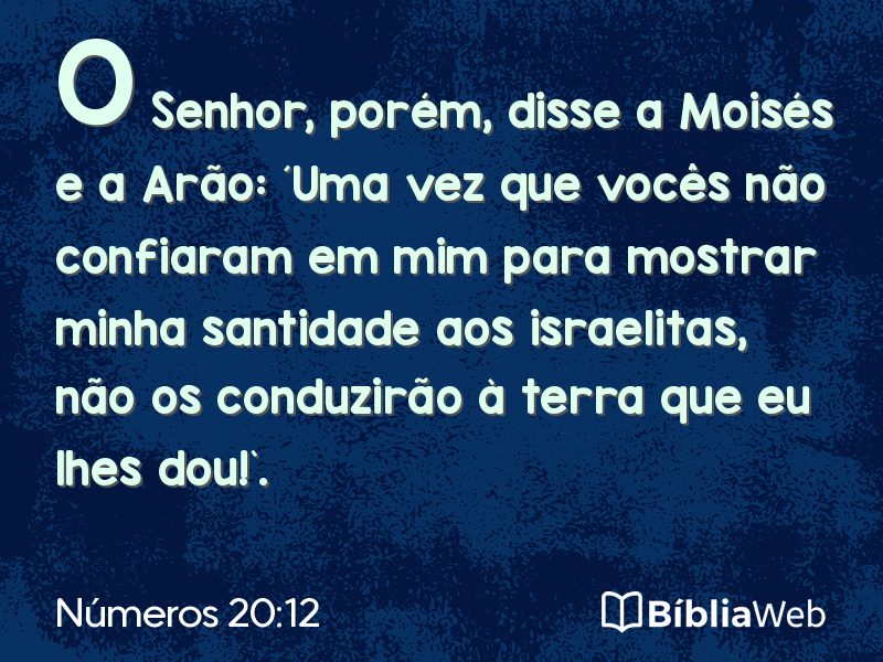 Números 20:12 em imagem para compartilhar