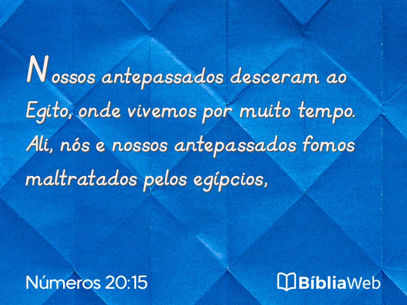 Números 20:15 em imagem para compartilhar