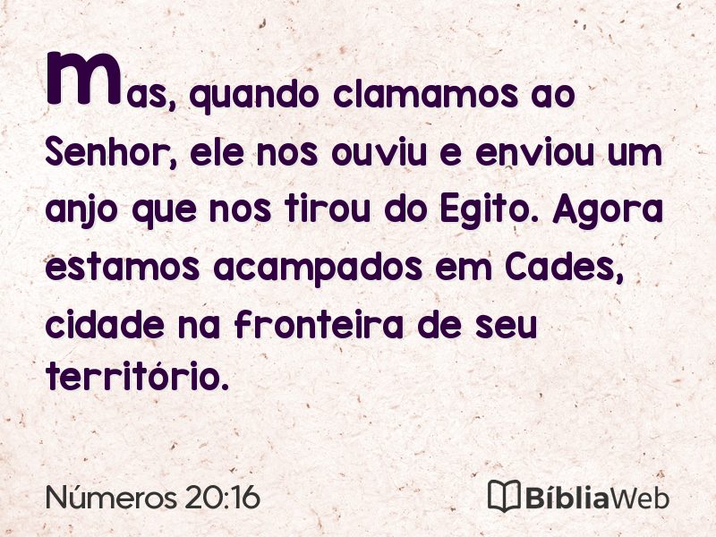 Números 20:16 em imagem para compartilhar