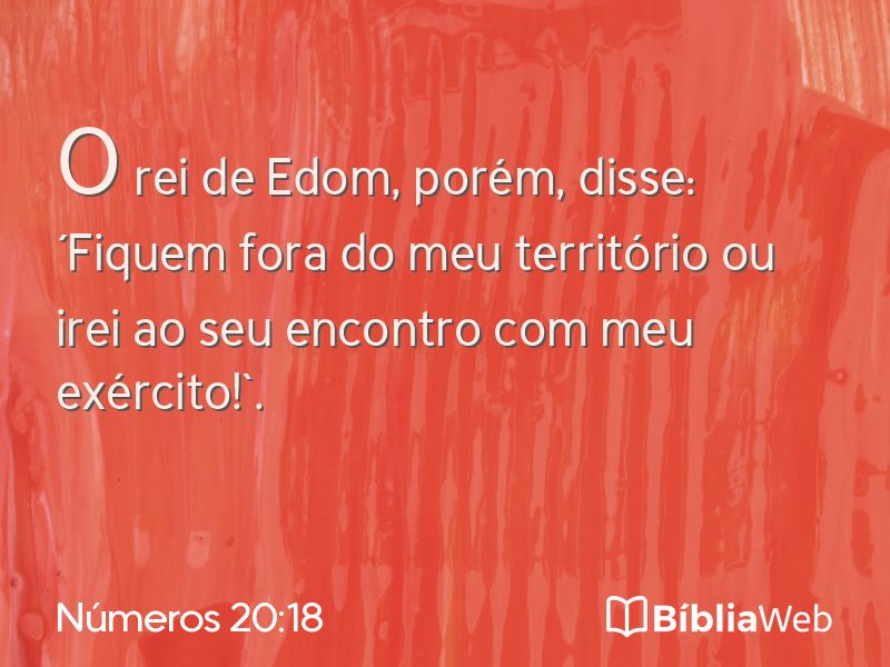 Números 20:18 em imagem para compartilhar