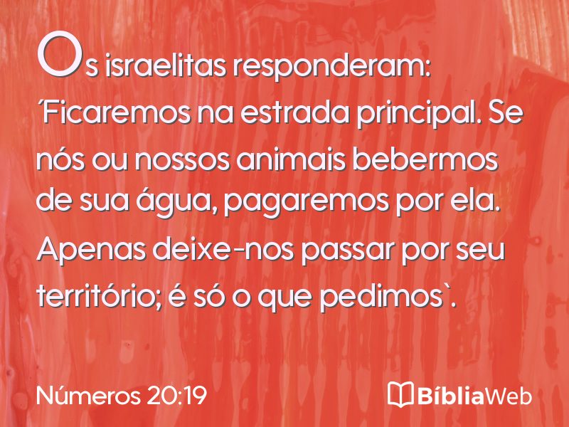 Números 20:19 em imagem para compartilhar