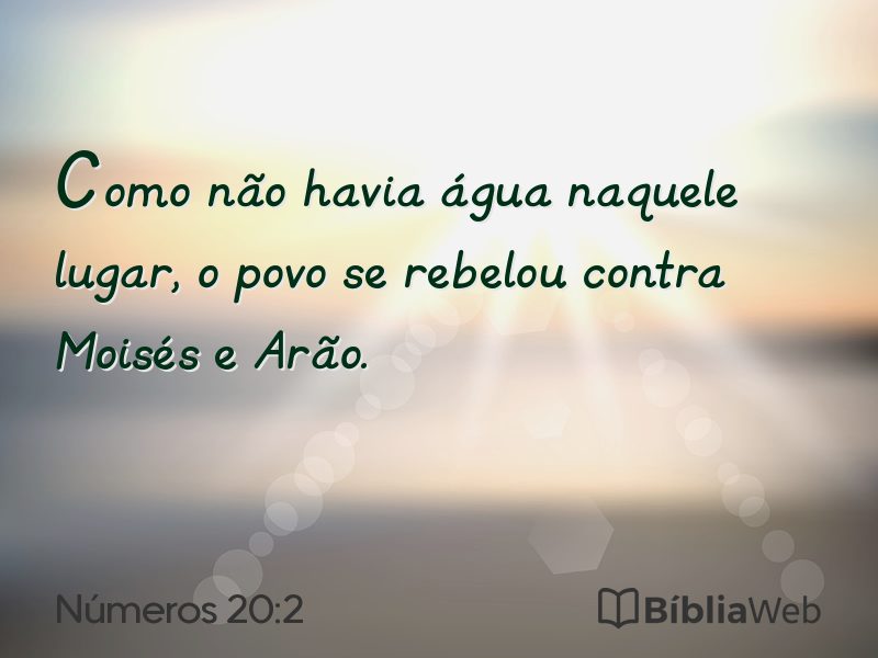 Números 20:2 em imagem para compartilhar