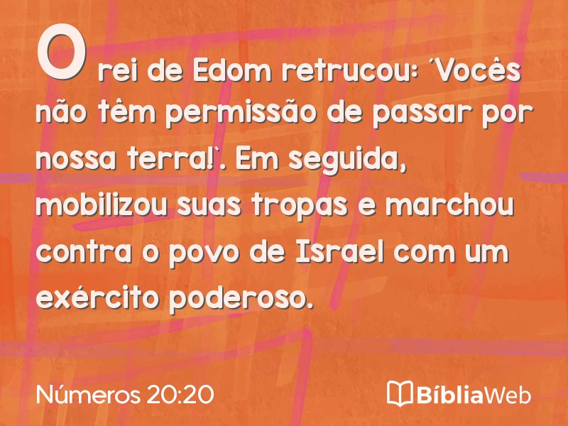 Números 20:20 em imagem para compartilhar