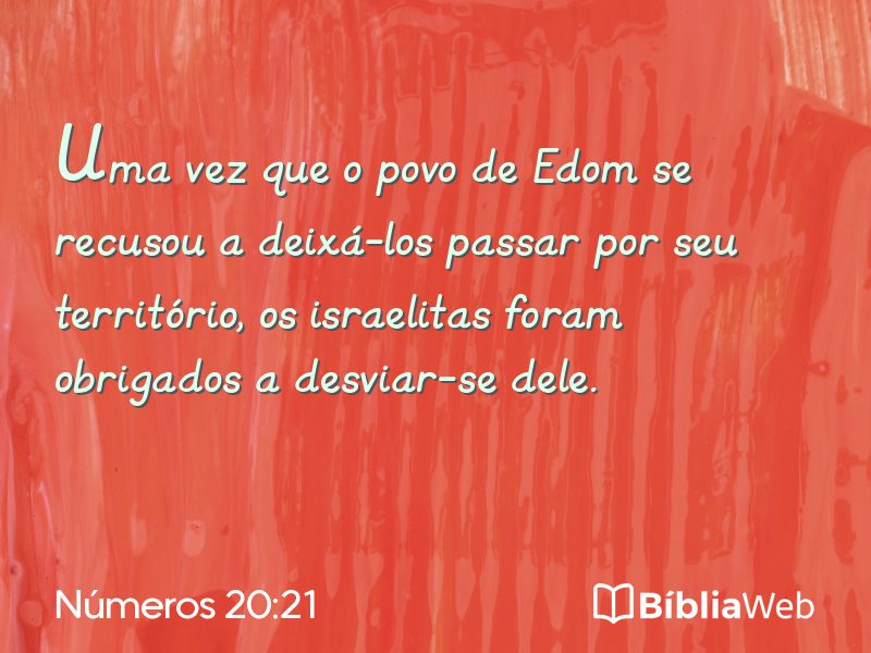 Números 20:21 em imagem para compartilhar