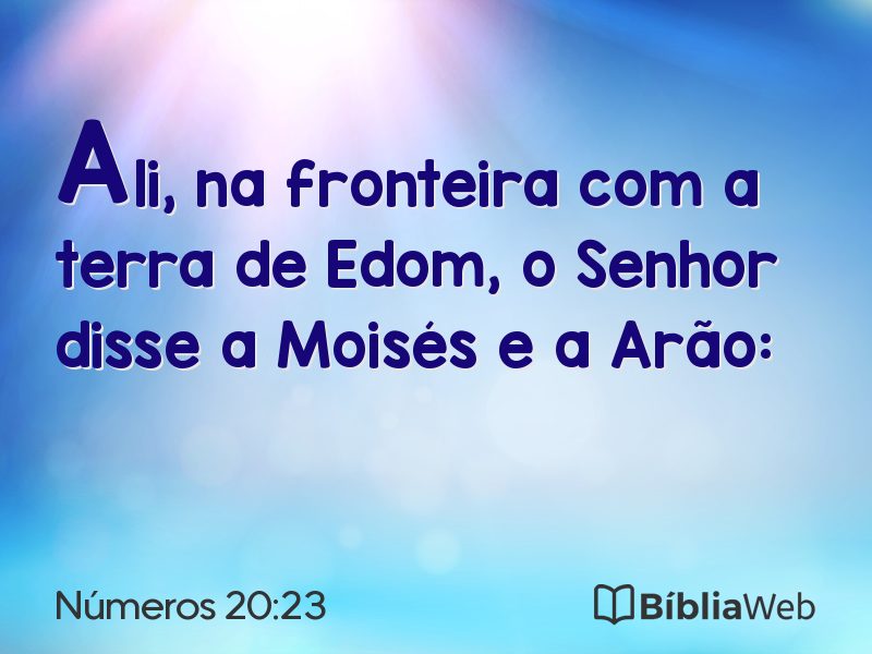 Números 20:23 em imagem para compartilhar