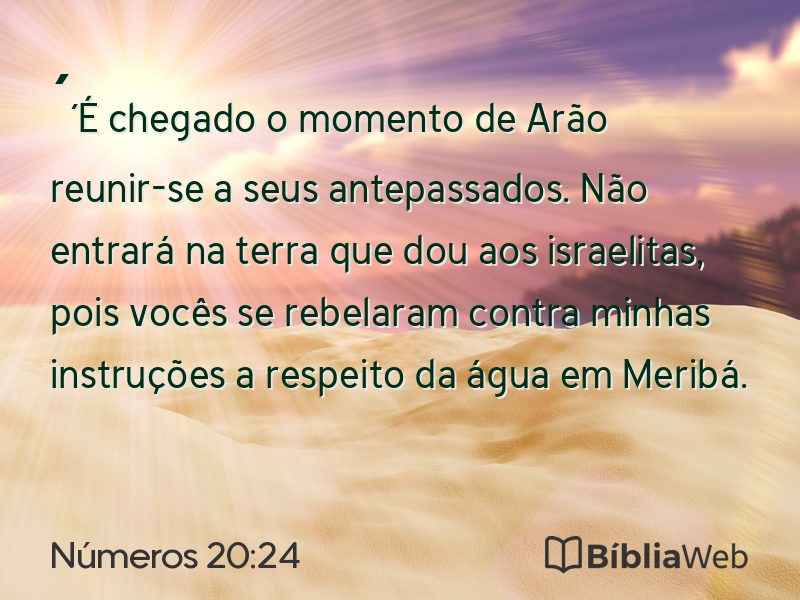 Números 20:24 em imagem para compartilhar