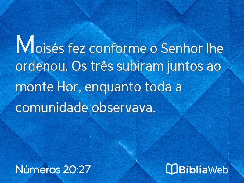 Números 20:27 em imagem para compartilhar