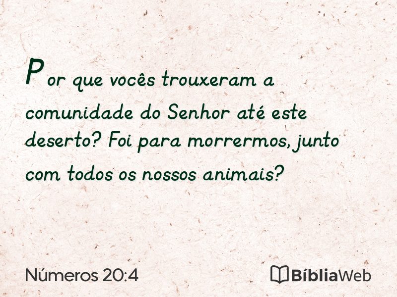 Números 20:4 em imagem para compartilhar