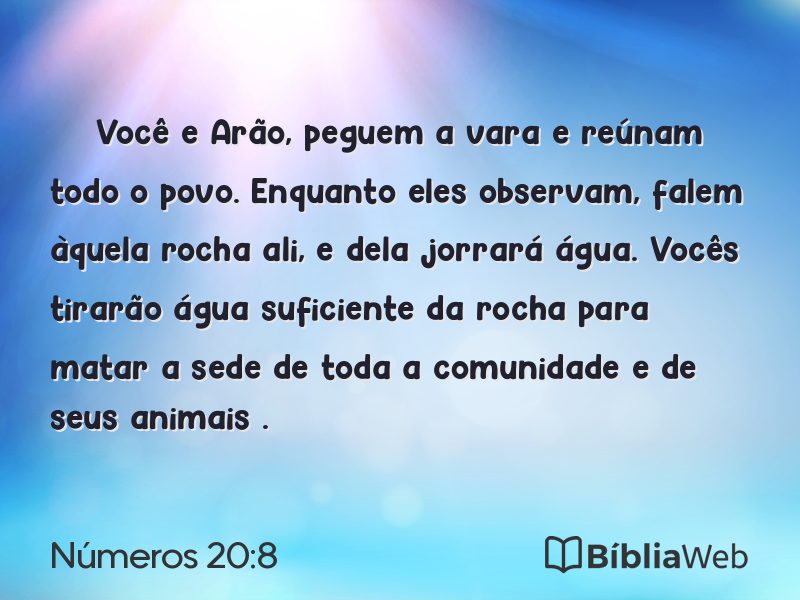 Números 20:8 em imagem para compartilhar