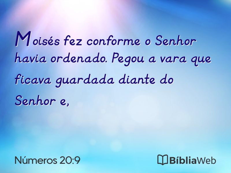 Números 20:9 em imagem para compartilhar