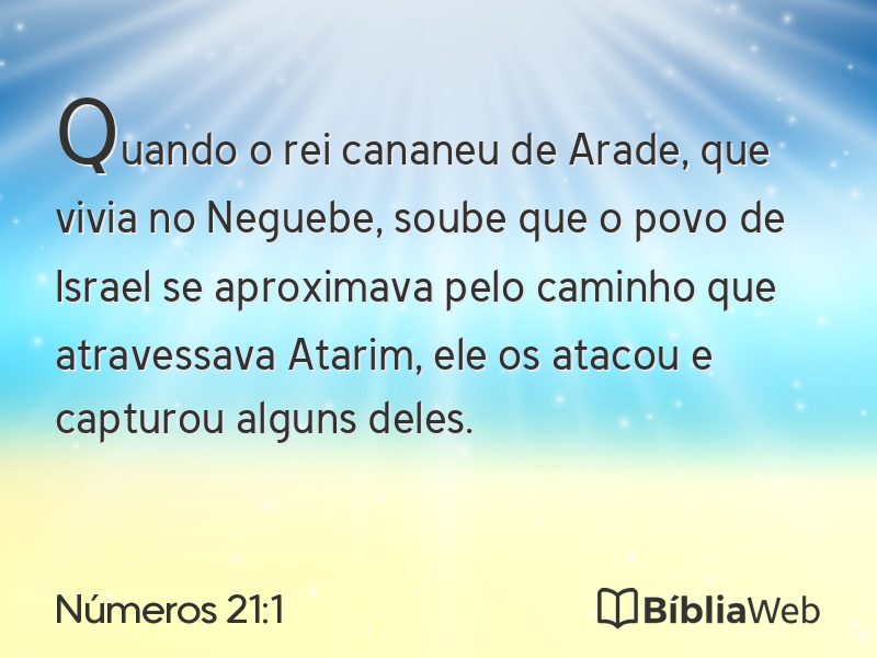 Números 21:1 em imagem para compartilhar