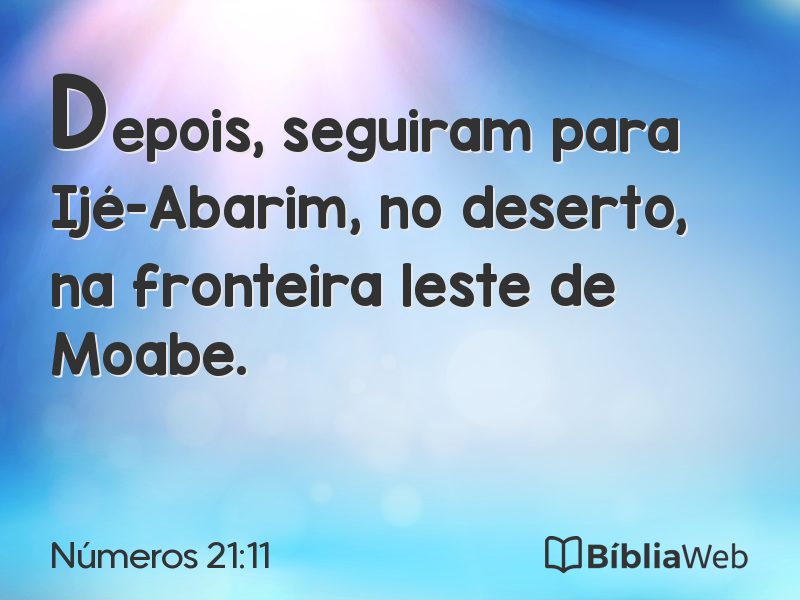 Números 21:11 em imagem para compartilhar