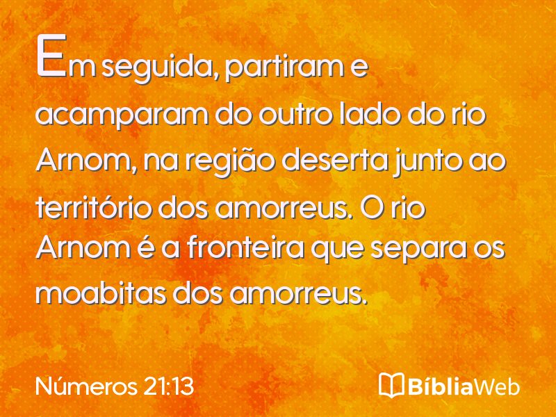Números 21:13 em imagem para compartilhar