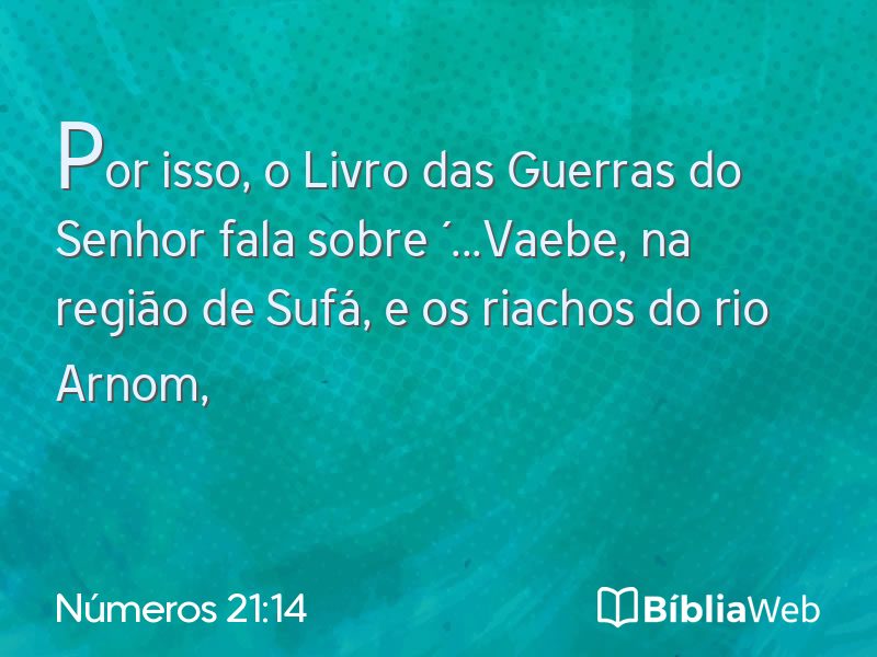 Números 21:14 em imagem para compartilhar