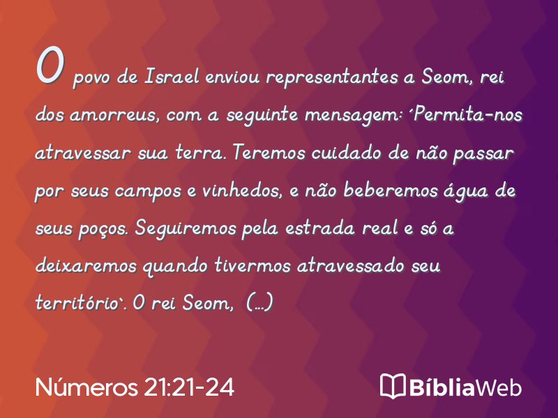 Números 21:21-24 em imagem para compartilhar