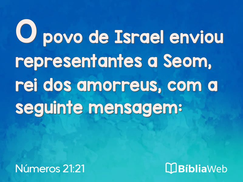 Números 21:21 em imagem para compartilhar