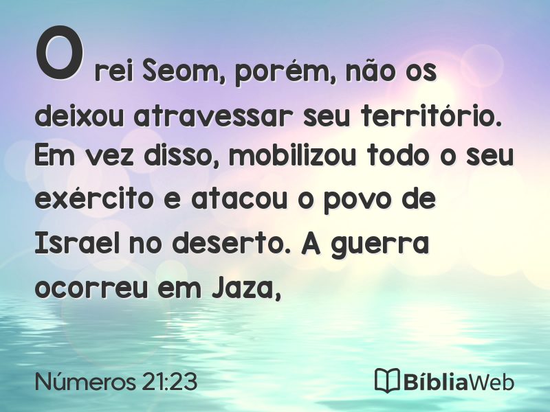 Números 21:23 em imagem para compartilhar