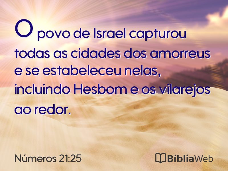 Números 21:25 em imagem para compartilhar