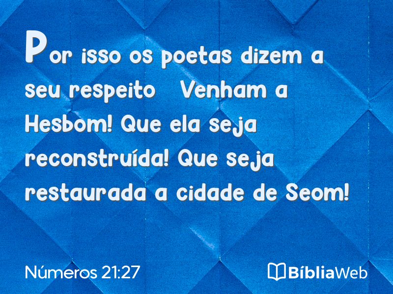 Números 21:27 em imagem para compartilhar