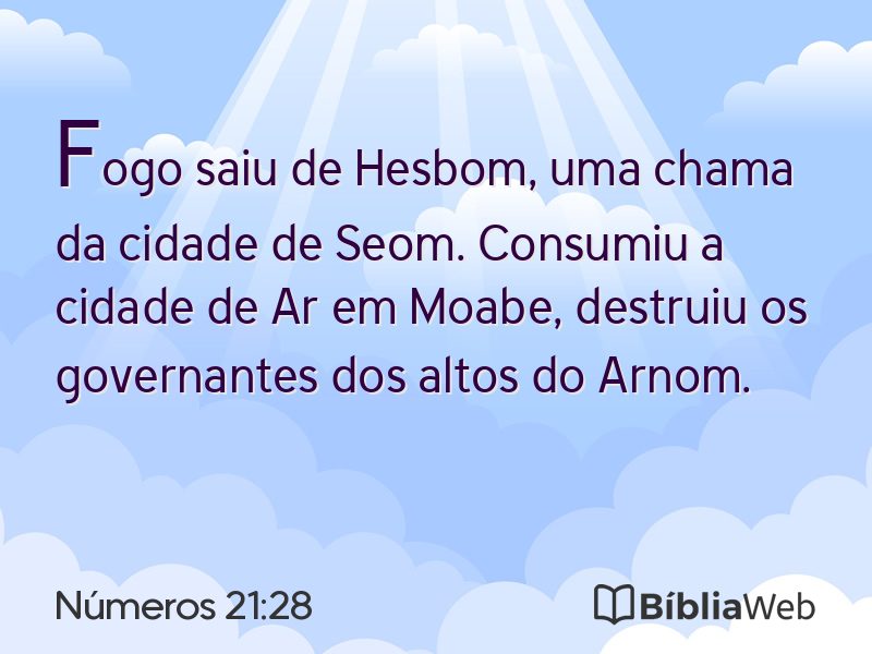Números 21:28 em imagem para compartilhar
