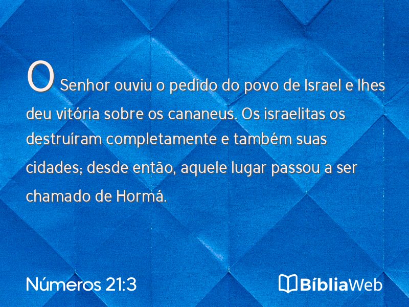 Números 21:3 em imagem para compartilhar