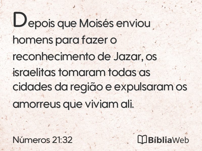 Números 21:32 em imagem para compartilhar