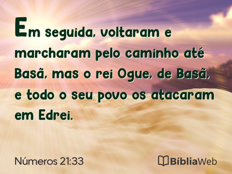 Números 21:33 em imagem para compartilhar