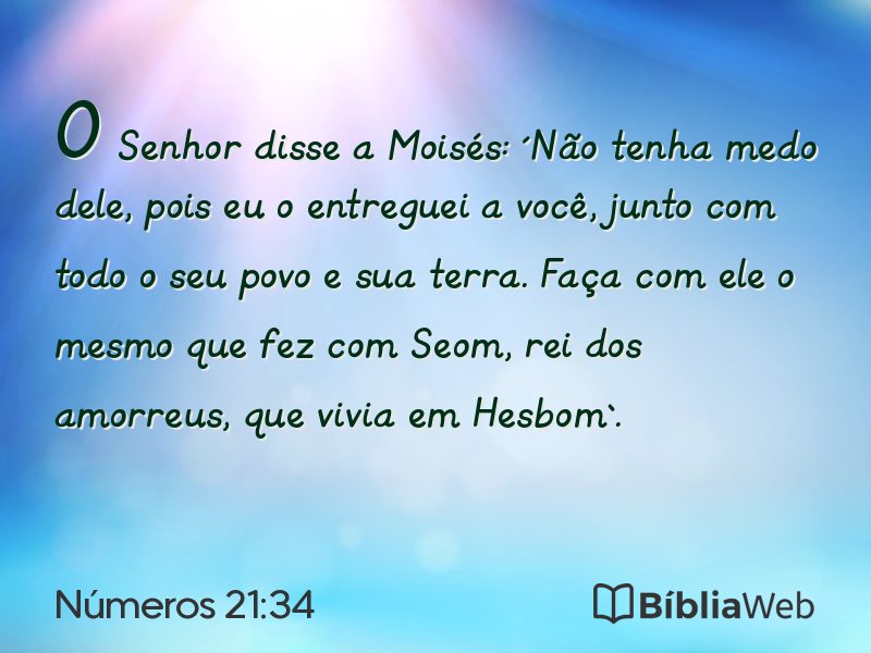 Números 21:34 em imagem para compartilhar