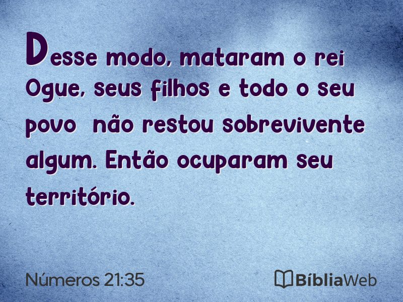Números 21:35 em imagem para compartilhar