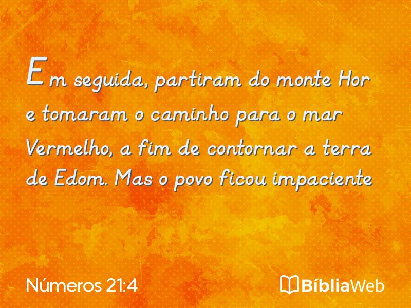 Números 21:4 em imagem para compartilhar