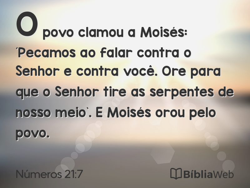 Números 21:7 em imagem para compartilhar