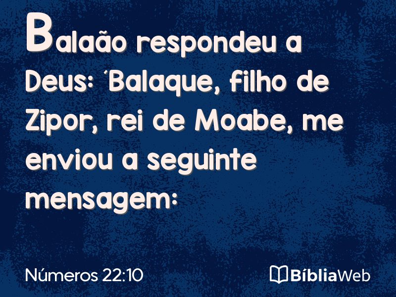 Números 22:10 em imagem para compartilhar