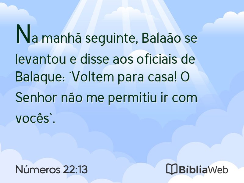 Números 22:13 em imagem para compartilhar