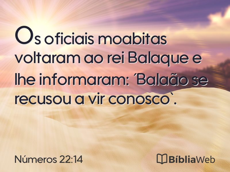 Números 22:14 em imagem para compartilhar
