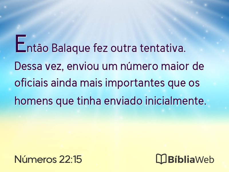 Números 22:15 em imagem para compartilhar