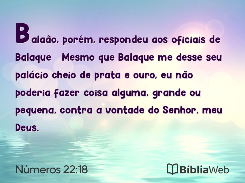 Números 22:18 em imagem para compartilhar