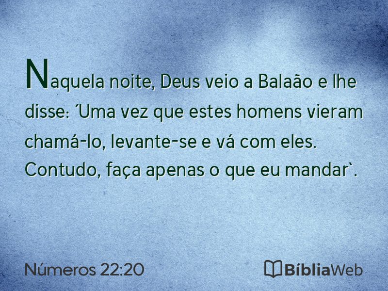 Números 22:20 em imagem para compartilhar