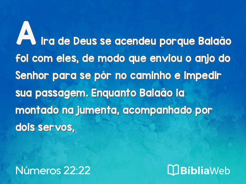 Números 22:22 em imagem para compartilhar