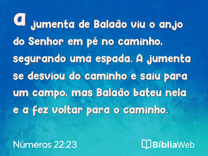 Números 22:23 em imagem para compartilhar