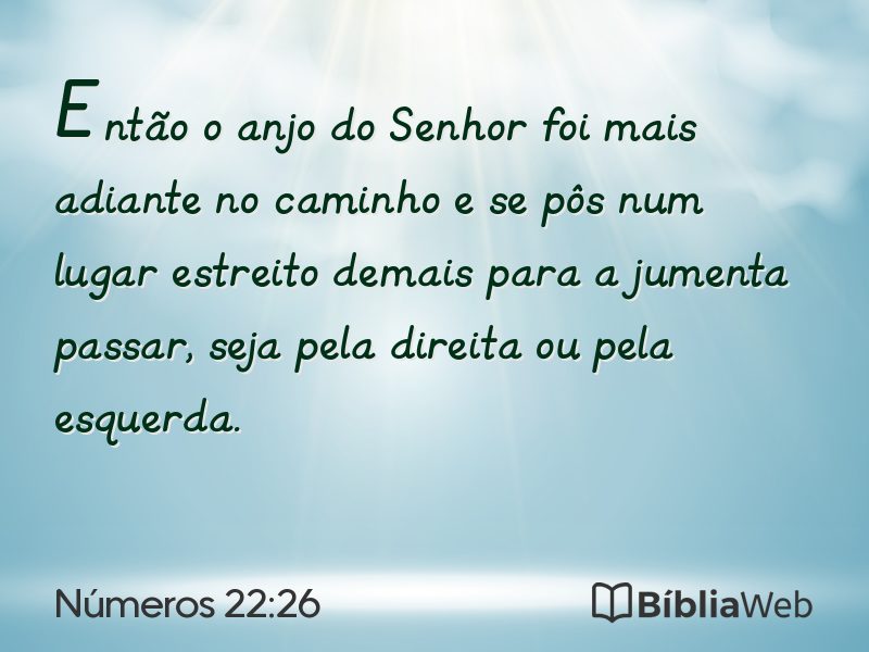 Números 22:26 em imagem para compartilhar