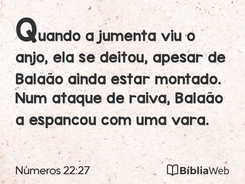 Números 22:27 em imagem para compartilhar