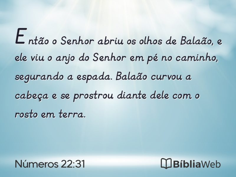 Números 22:31 em imagem para compartilhar
