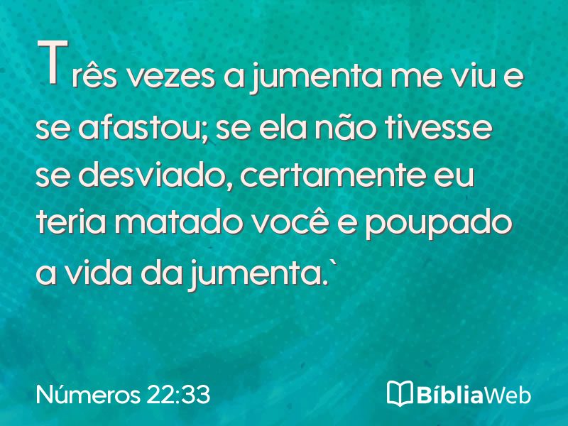 Números 22:33 em imagem para compartilhar