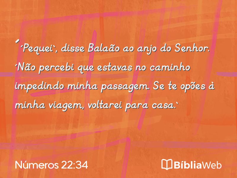 Números 22:34 em imagem para compartilhar