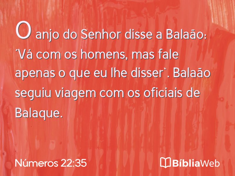Números 22:35 em imagem para compartilhar