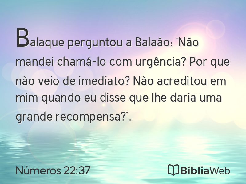 Números 22:37 em imagem para compartilhar