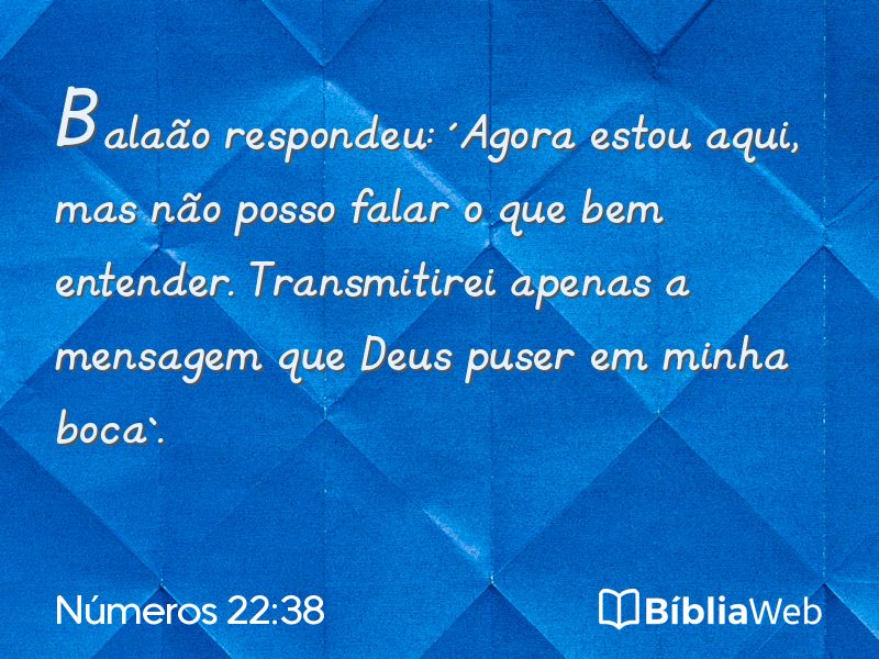 Números 22:38 em imagem para compartilhar