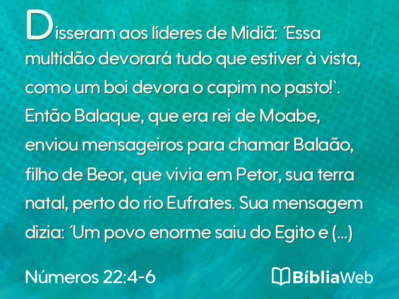 Números 22:4-6 em imagem para compartilhar