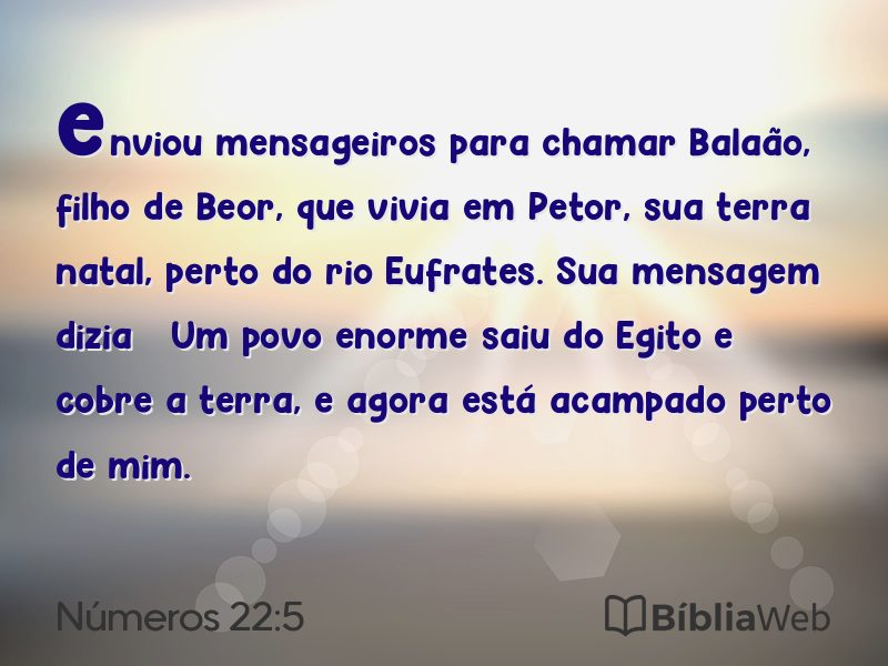 Números 22:5 em imagem para compartilhar